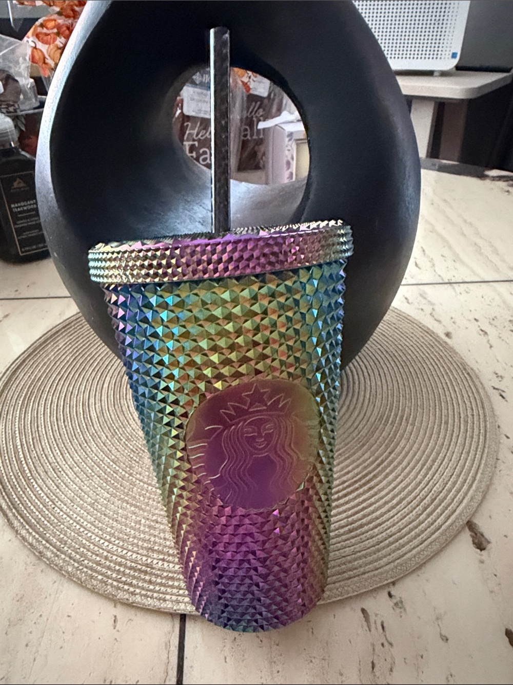 Starbucks NWT Iridescent Studded Tumbler - Rainbow Holographic 16 oz. Grande